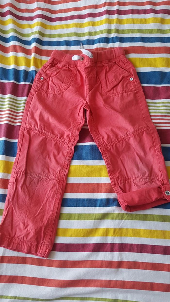 Pantalon été pantacourt  5 ans rouge verbaudet - photo numéro 4