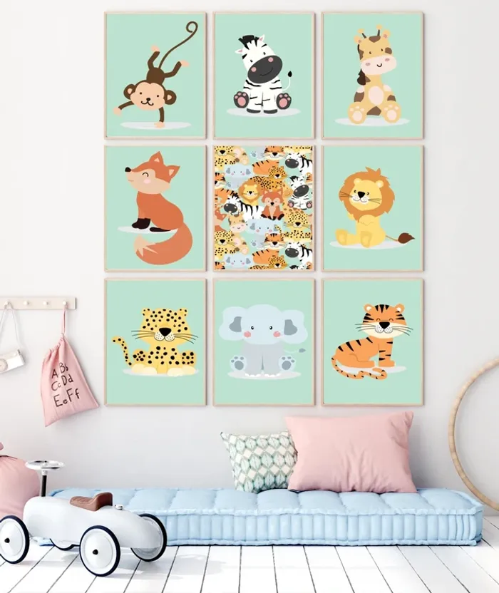 Affiches “Animaux de la Savane” pour chambre enfant - photo numéro 3