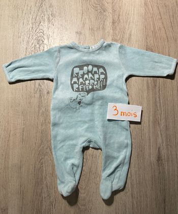 Pyjama velours dinosaure
