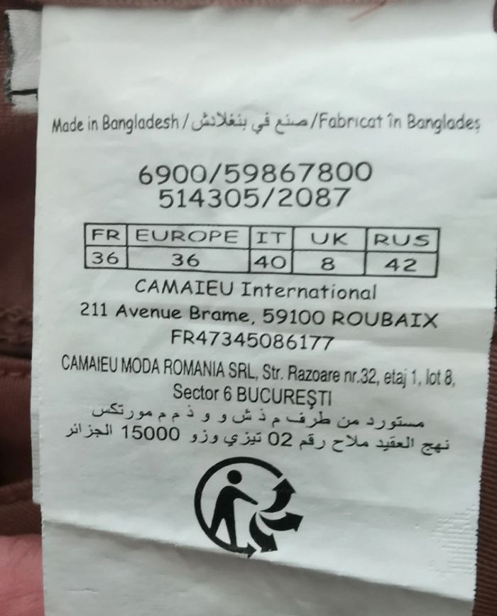 Pantalon. Rose. Taille 36.Camaieu - photo numéro 6