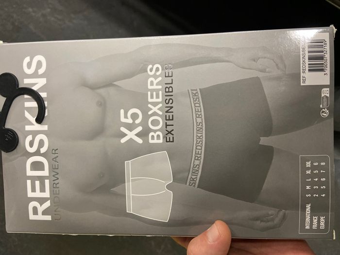 Lot de 5 boxers redskins neuf L - photo numéro 2