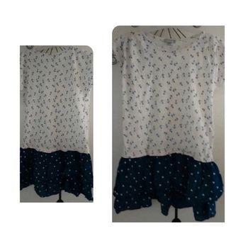 Robe manches courtes blanche et bleu imprimé ancres marine Miniman taille 8 ans