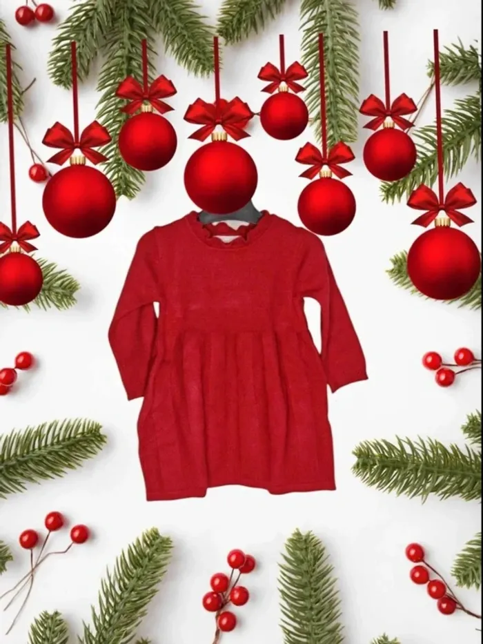 🎄 Robe rouge en laine Primark 🎄Taille 3-6mois