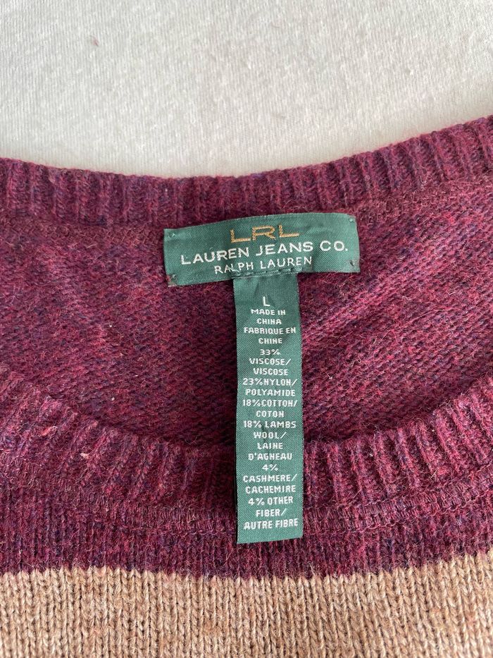 Pull rayé en laine Ralph Lauren - Lauren Jeans Co. - photo numéro 4