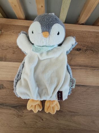 Pingouin kaloo marionnette gris