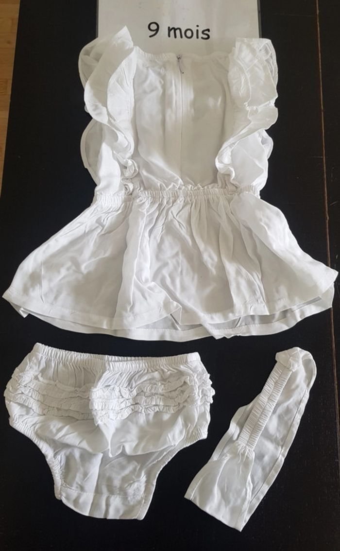 Ensemble robe culotte et bandeau kiabi 9 mois - photo numéro 2