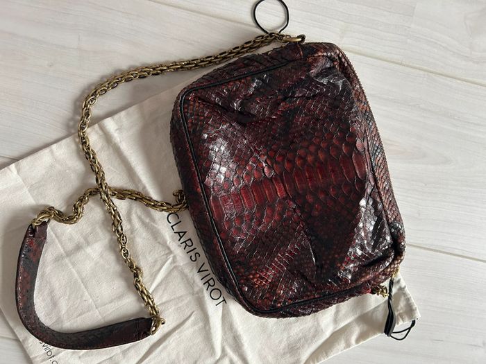Sac Claris Virot Big Charly python Bordeaux - photo numéro 7