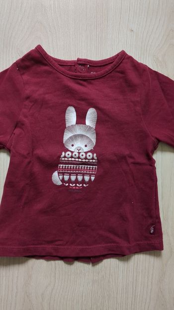 T-shirt manches longues lapin de Pâques 6 mois