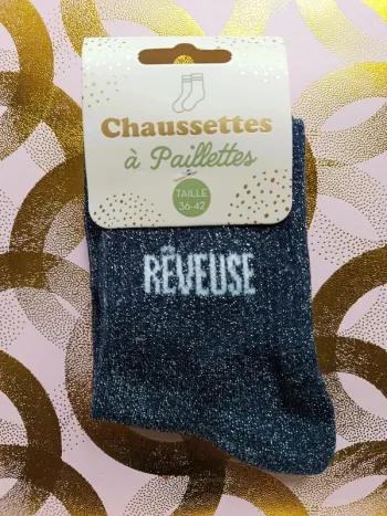 Chaussette à paillettes message