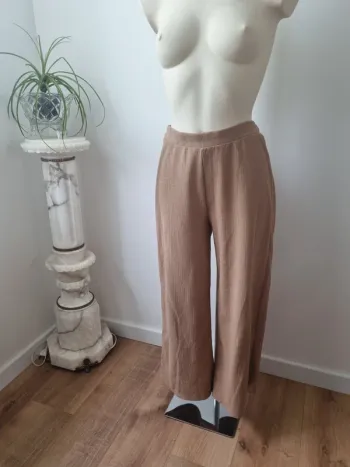 Pantalon fluide marron clair tissé Pull&Bear