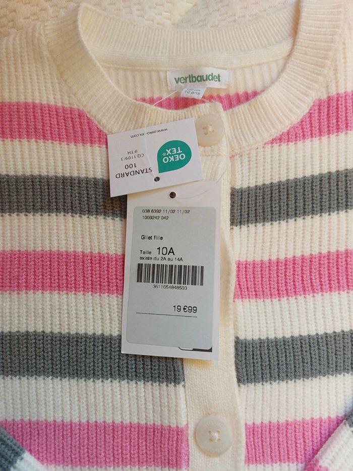 Gilet neuf à boutons Vertbaudet 10A - photo numéro 4