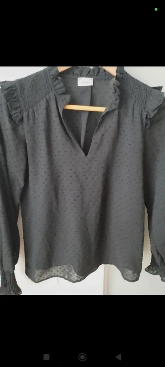Blouse noire plumetis Pimkie 36