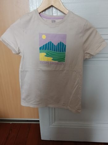 Tee-shirt Kiabi beige et multicolore