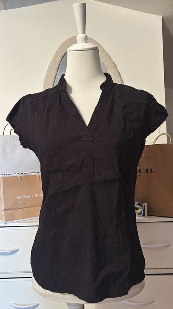 Chemise manches courtes à rayures noires H&M T40
