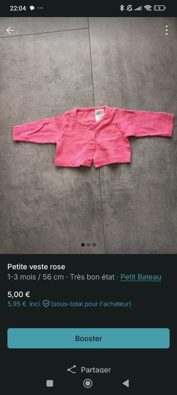 Petite veste rose 