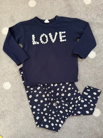 H&M - Ensemble Marine Fleurs Taille 3 ans