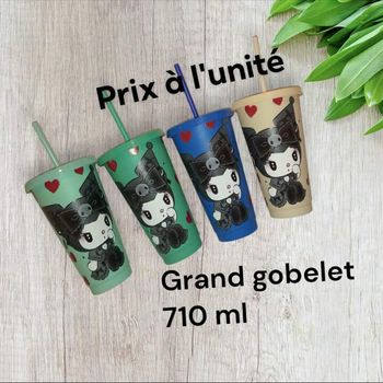 Grand gobelet à paille kuromi