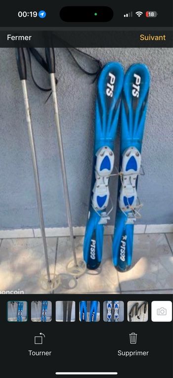 Paire de ski PTS + bâton