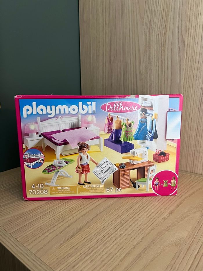 Jeu Playmobil Dolhouse 70208 - Chambre avec espace couture
