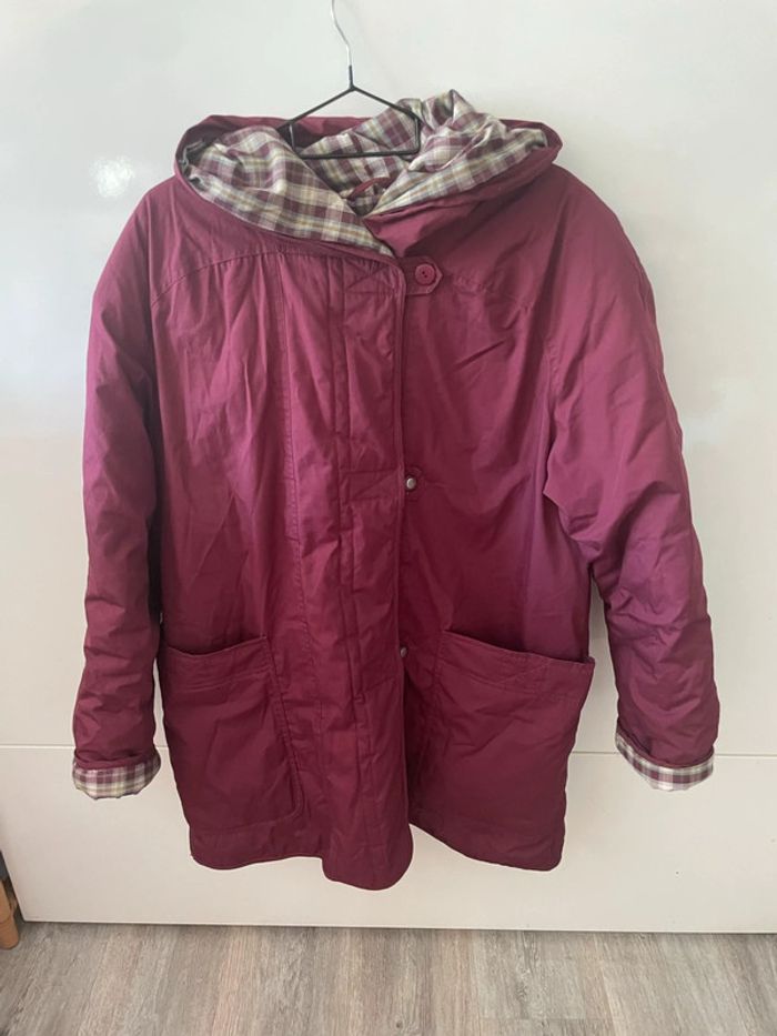 Manteau prune matelassé à capuche - photo numéro 6