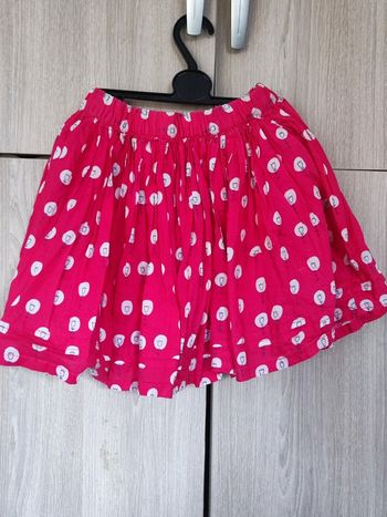 Jupe rose tulipes pois 6 ans NKY