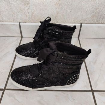 Baskets fille pointure 34 GAP - montantes noires à paillettes