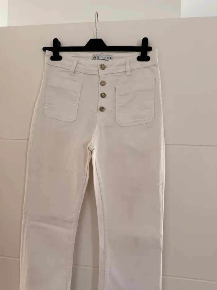 Pantalon Zara jean long pantaloni pantalones Vloeiende Calças femme woman donna mujer été poches - photo numéro 2