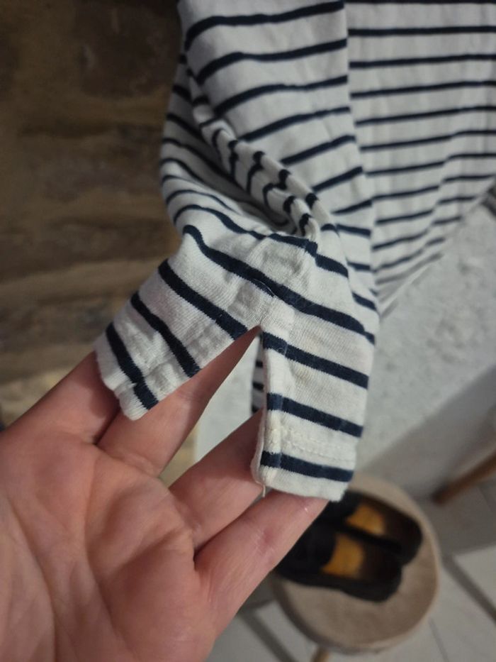 Joli Tee-shirt marinière manches courtes C&A Taille XL 46/48 - photo numéro 3