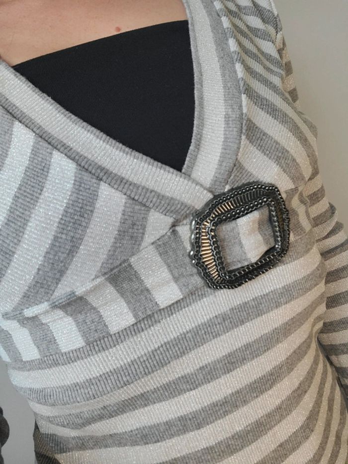 Tunique argenté made in france taille 3e 36 - photo numéro 2