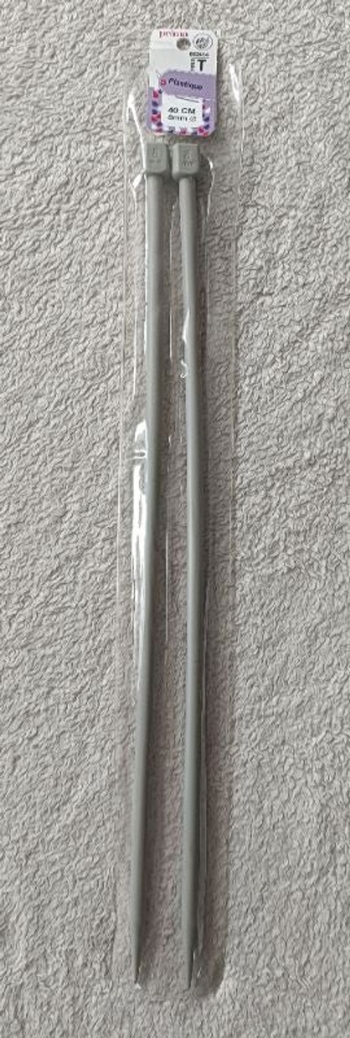 2 aiguilles à tricoter numéro 8mm de 40cm