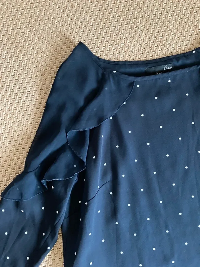 Blouse bleue plumetis - photo numéro 2