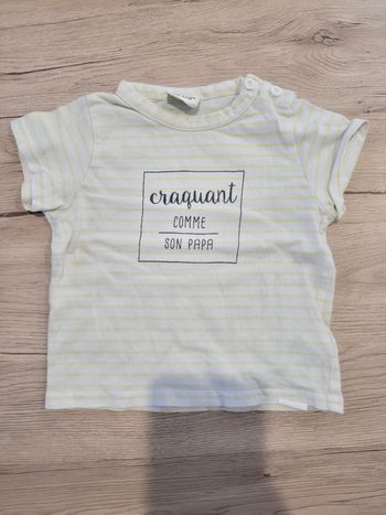 Tee-shirt manches courtes blanc Craquant comme son papa, Tape à l'œil, 18 mois
