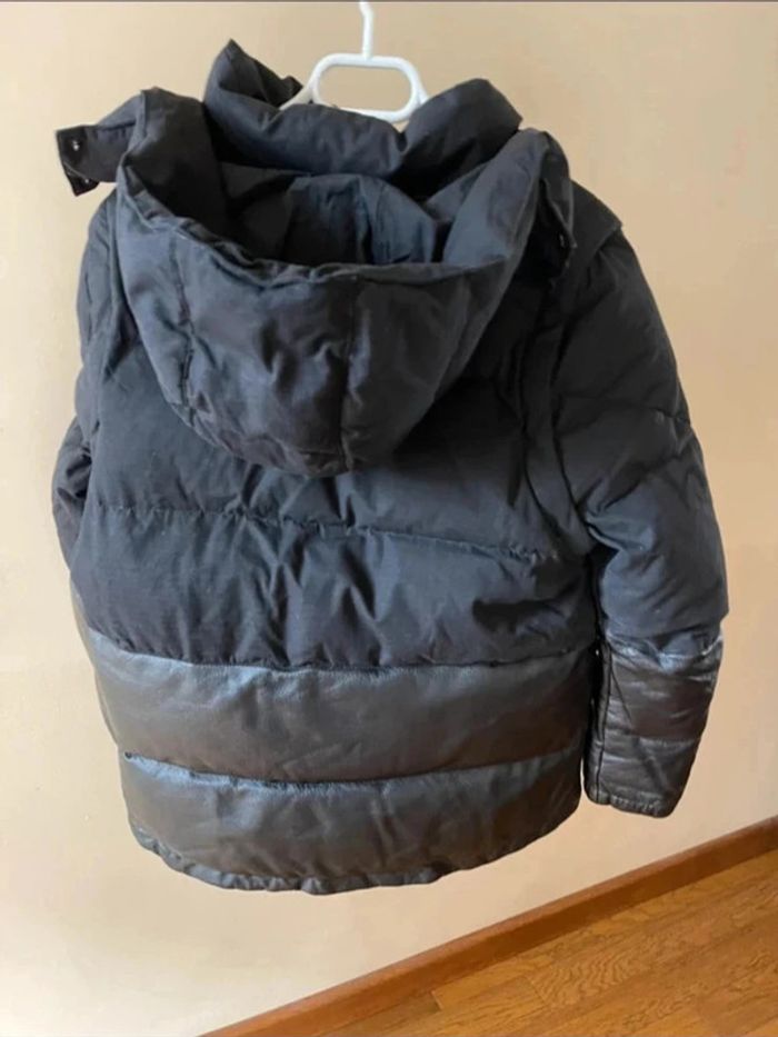 Sublime manteau doudoune noir April May avec empiècement cuir qui se transforme en sans manche - photo numéro 6