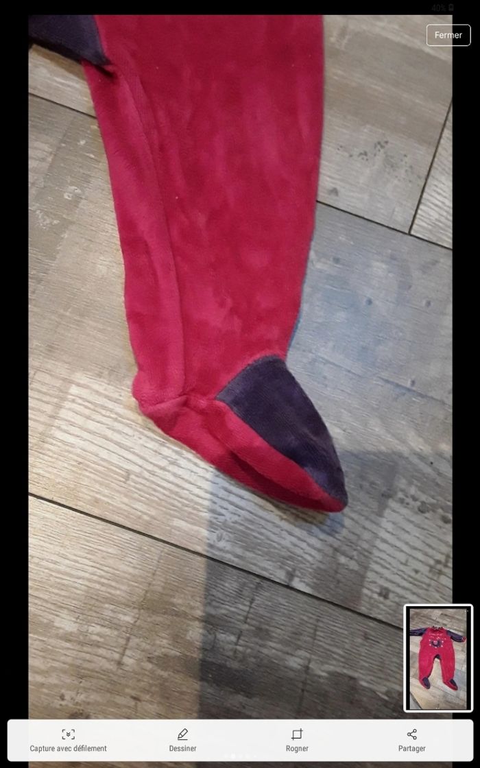 Grenouillere rouge et violet - photo numéro 2