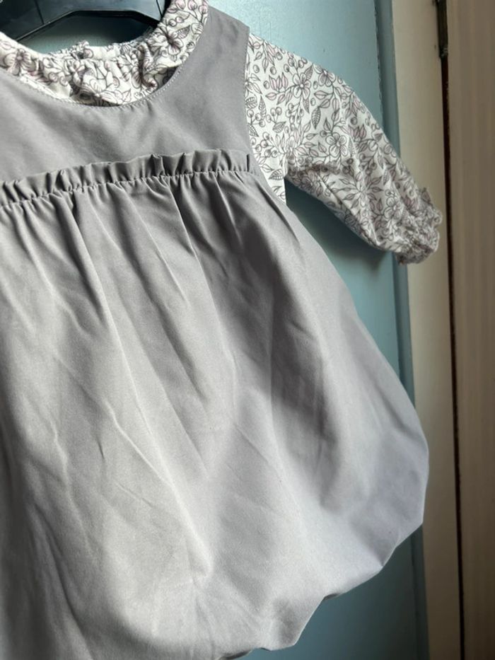 Ensemble tee shirt manches longues et robe mauve, 6 mois - photo numéro 11