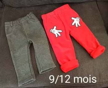 Lot 2 pantalons hiver 9/12 mois