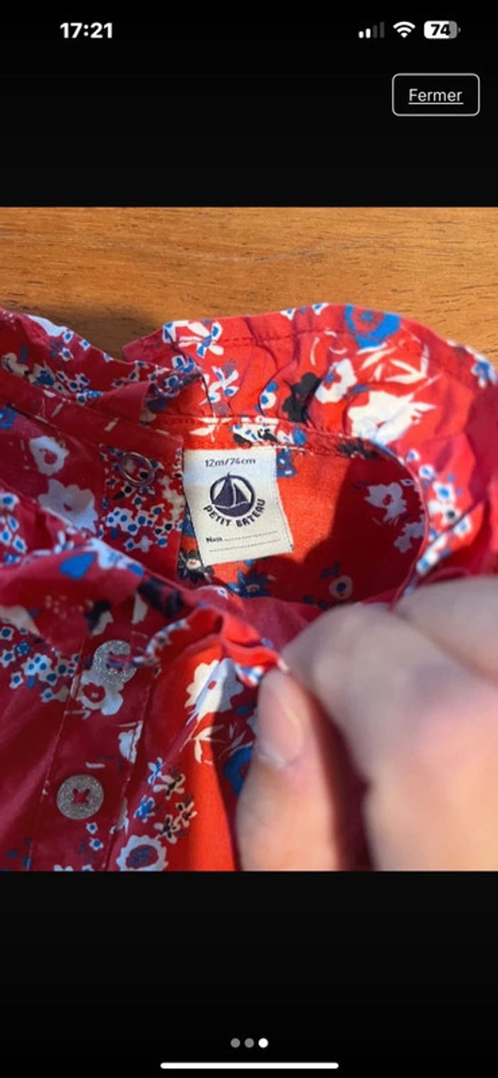 Robe rouge petit bateau 12 mois - photo numéro 3