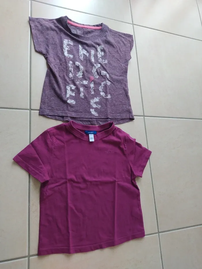 Lot de deux t-shirts d'été manches courtes filles taille 5 ans marque Okaïdi - photo numéro 7