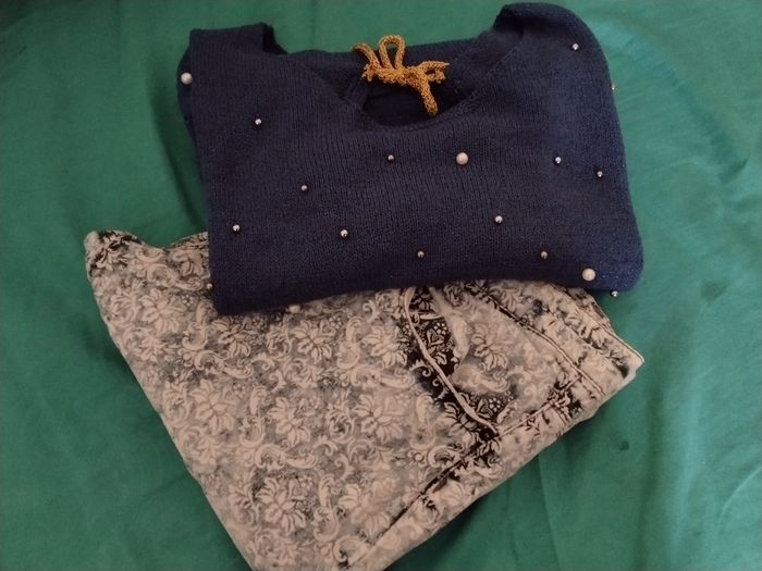 Pantalon Amisu et pull  à perles neuf - photo numéro 5