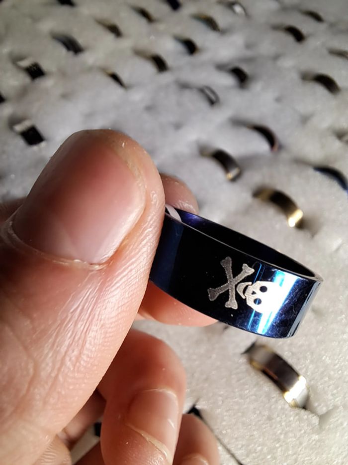 Bague acier inoxydable motifs - photo numéro 2