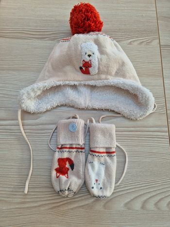 Ensemble Bonnet et moufles "Obaïbi" 48cm