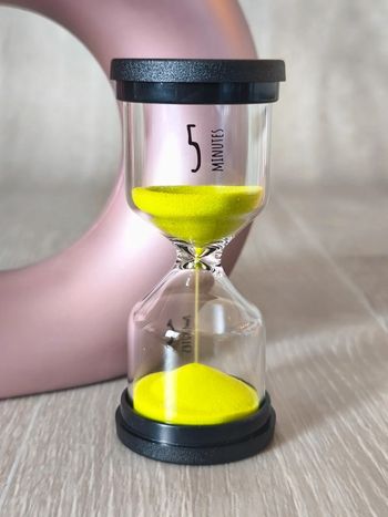 Gros sablier en verre 5 min vert clair