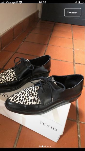 Derbies  noir et blanc à lacets 