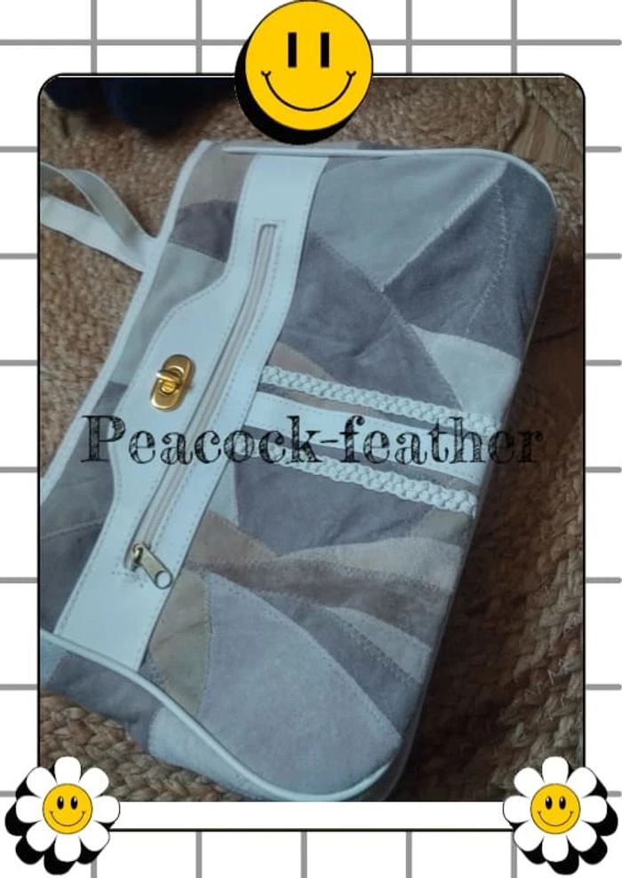Sac à main cuir patchwork avec porte monnaie - photo numéro 13