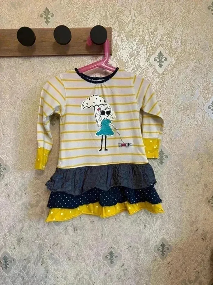 Robe Fille La Compagnie des Petits - Volants & Joli Motif - Taille 2 Ans - Très Bon État