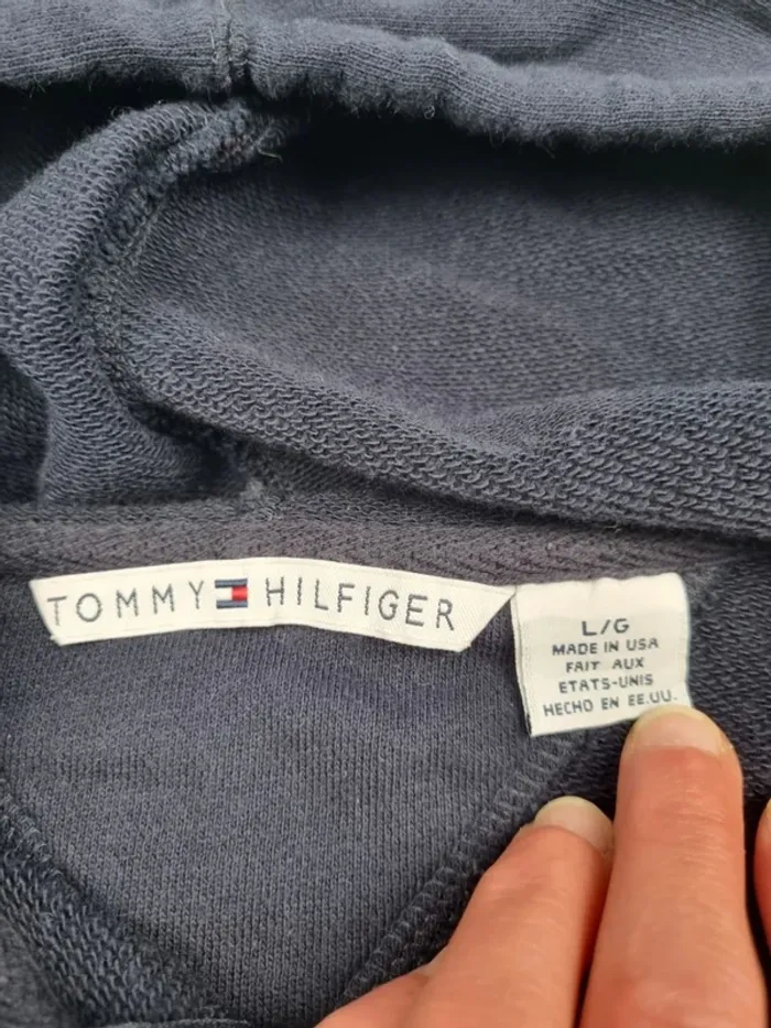 Veste zippée Tommy Hilfiger bleu marine, L Hommes (mesures en photos) - photo numéro 9