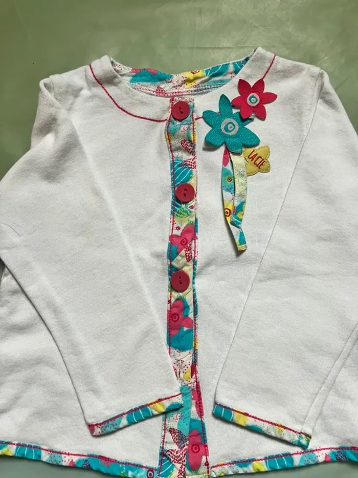 Jolie ensemble gilet et robe blanche été 24 mois La Compagnie des Petits - photo numéro 7