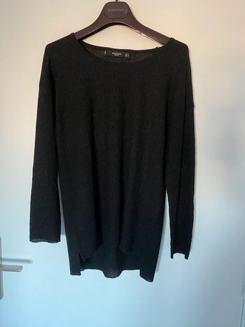 T-shirt manches longues noir pailleté mango taille s