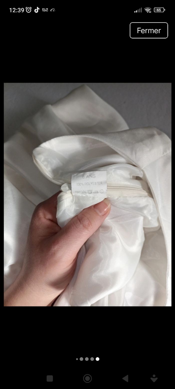 Jolie robe de cérémonie blanc cassé et rouge taille 6ans - photo numéro 6