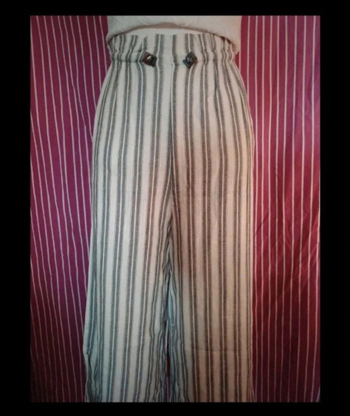 Pantalons jambes larges rayée - photo numéro 2